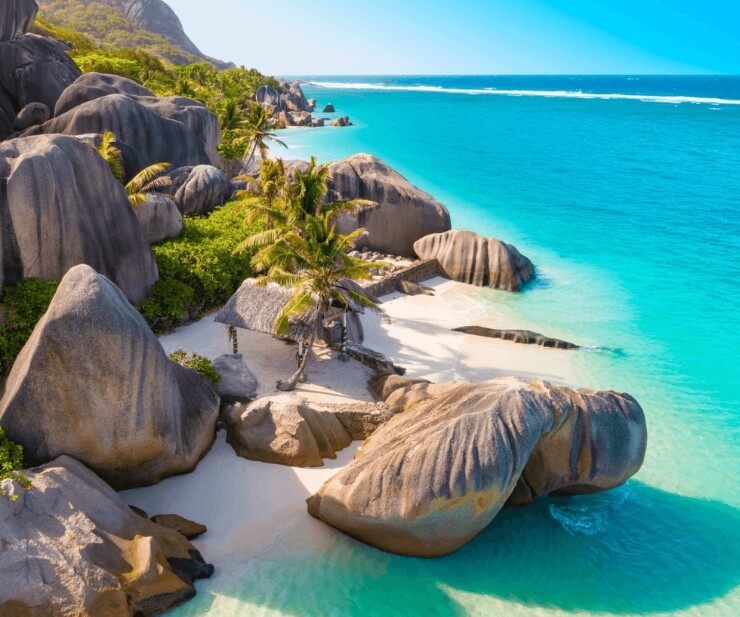 seychelles resort aerial view