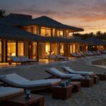 tropical beach lounge chairs