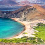 scenic view bartolome island pacific ocean