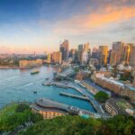 sydney harbour circular quay sunset