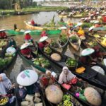 traditional floating market borneo river trade indonesia